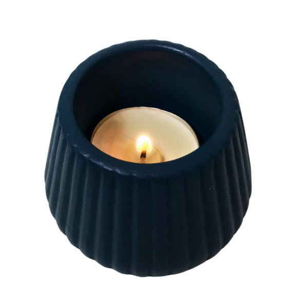 Aurora Işıltısı Dekoratif Mumluk 2 li Fresco Mavi 7x6 cm - 2
