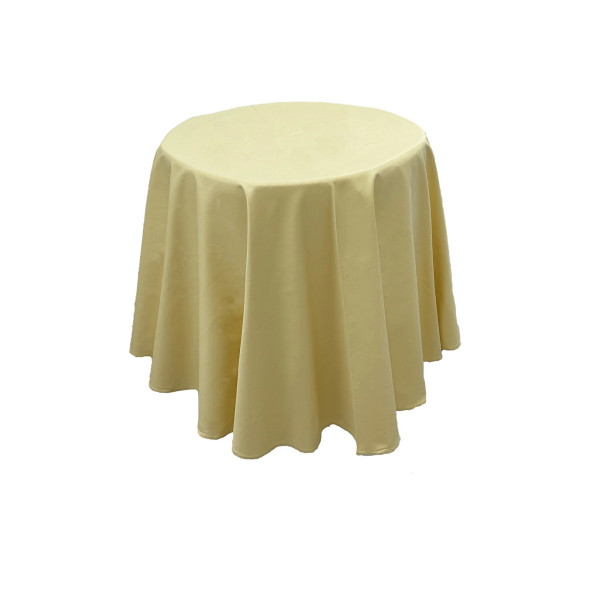 Atlas Kenarlı Yuvarlak Sarı 200cmx200cm Çift Kat Pamuklu Saten Bantlı Masa Örtüsü