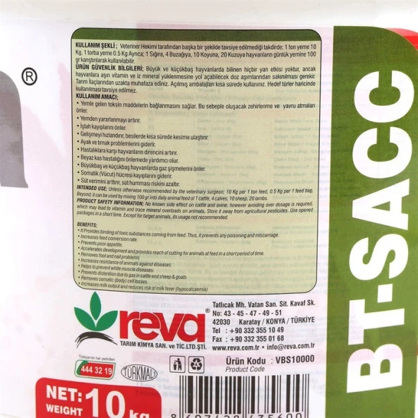 Vetasupra Bt-Sacc Canlı Maya Alaşımlı Vitamin-Mineral İçerikli Hayvan Yem Katkı - 8