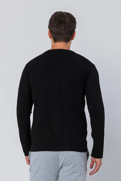 Erkek Regular Fit Rahat Sade Önü Fermuarlı Hırka - 4