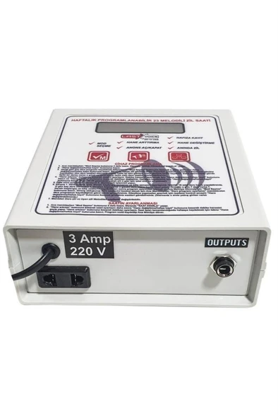 Lastvoice ZS-10 Programlanabilir Okul Zil Saati 23 Melodi - Resim 3