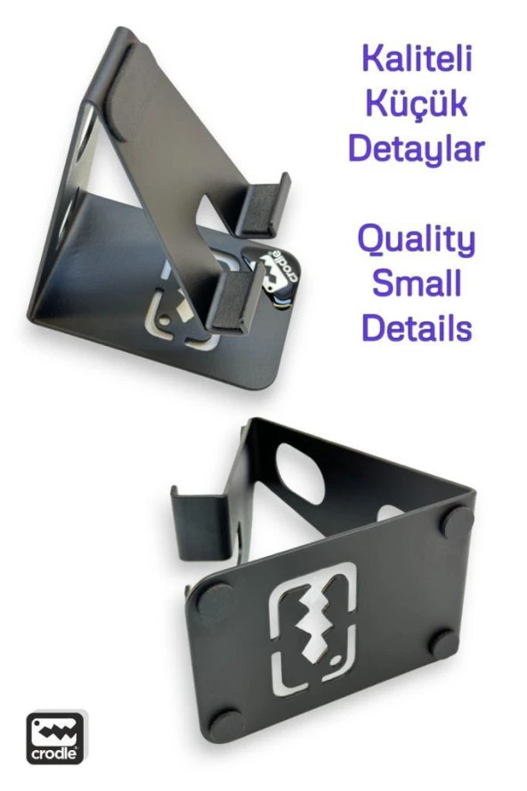 Tüm Cihazlara Uyumlu Universal Portatif Metal Masaüstü Telefon Tablet Tutucu - 4