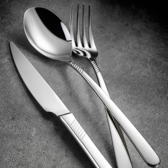 Kütahya Porselen Elegant 84 Parça Çatal Bıçak Takımı-Sade ürün görseli 1