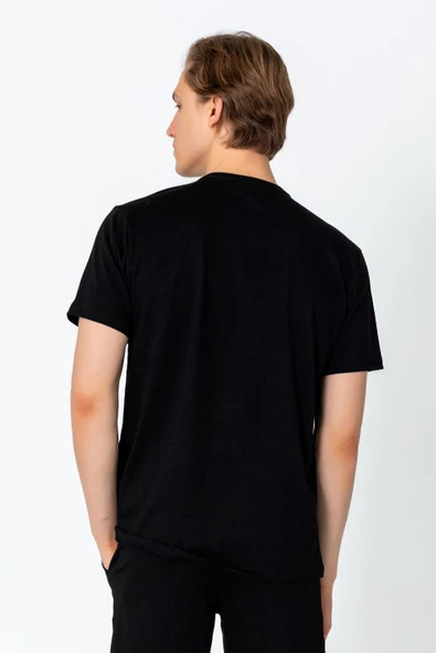 Erkek Fit Kalın Penye Rahat Sade Klasik T-Shirt - 4