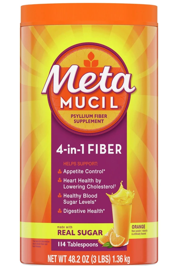 Metamucil Real Sugar Orange Multihealth Fiber Powder 1.36KG