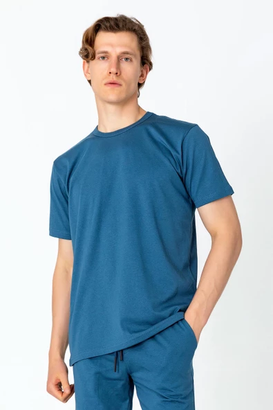 Erkek Fit Kalın Penye Rahat Sade Klasik T-Shirt