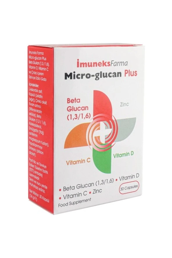 Micro-glucan Plus Beta Glukan Çinko D Vitamini C Vitamini 30 Kapsül