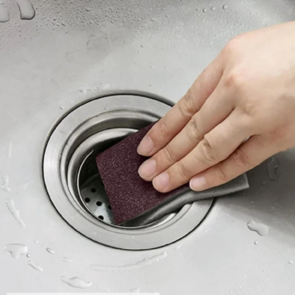 Banyo Wc Lavabo Taşı Mutfak Evye Musluk Kireç Yağ Kir Kazıma Temizleme Islak Kuru Sünger 4Lü SET - 5