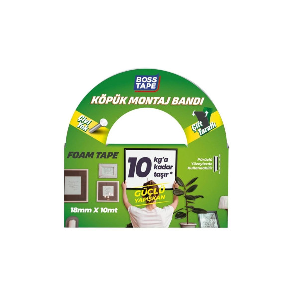 Bosstape Çift Köp.Solv. Siyah-Yeşil 18x10MT 10KG