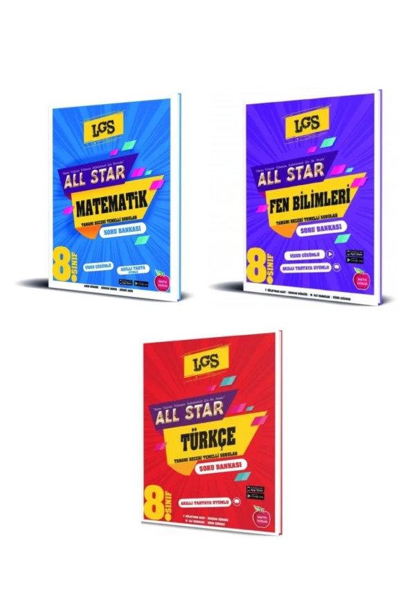 Newton 8. Sınıf All Star Soru Bankası Seti Matematik - Fen Bilimleri - Türkçe (3 Kitap)