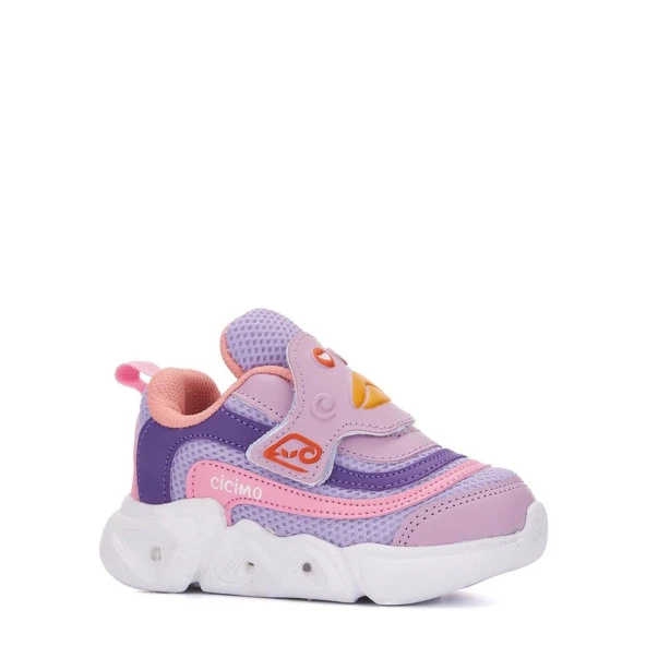 Albishoes Kız Çocuk Kız Bebek Işıklı Cırt Cırtlı Rahat Yazlık Hafif Taban Sneaker Spor Ayakkabı