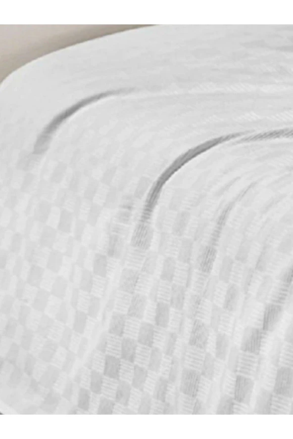 Lotusline Home Dama Desen Pike Tek Kişilik 160x240 Beyaz Yatak Örtüsü - 3