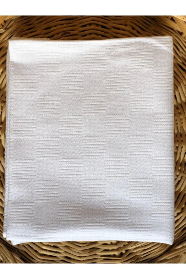 Lotusline Home Dama Desen Pike Tek Kişilik 160x240 Beyaz Yatak Örtüsü - 5
