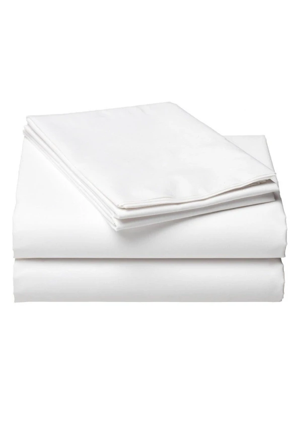 Lotusline Home Battal Boy Düz Beyaz Lüks Pamuklu Ranforce Çarşaf 240 * 260 - 3