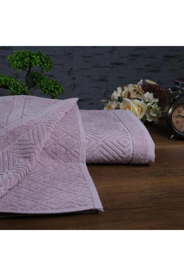 Lotusline | 50x90 + 100x150 Cm | Piramit | %100 Pamuk | 6 renk | 2'li | Banyo Havlusu Seti