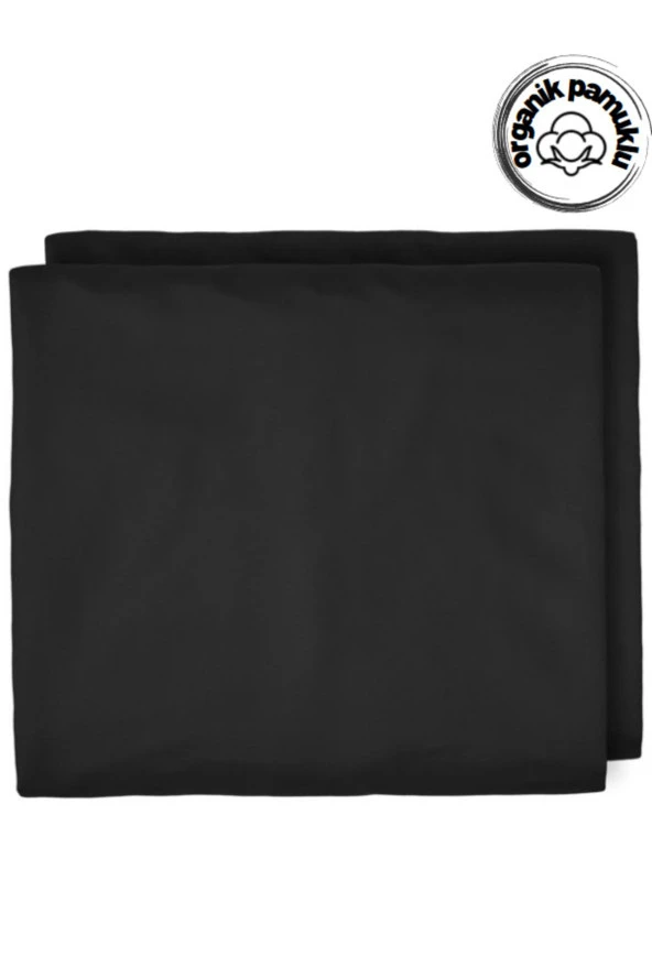 Lotusline Tek Kişilik Lüks Pamuklu 100*200 Lastikli Kumaş Çarşaf Takımı Yastıklı - Siyah. - 5