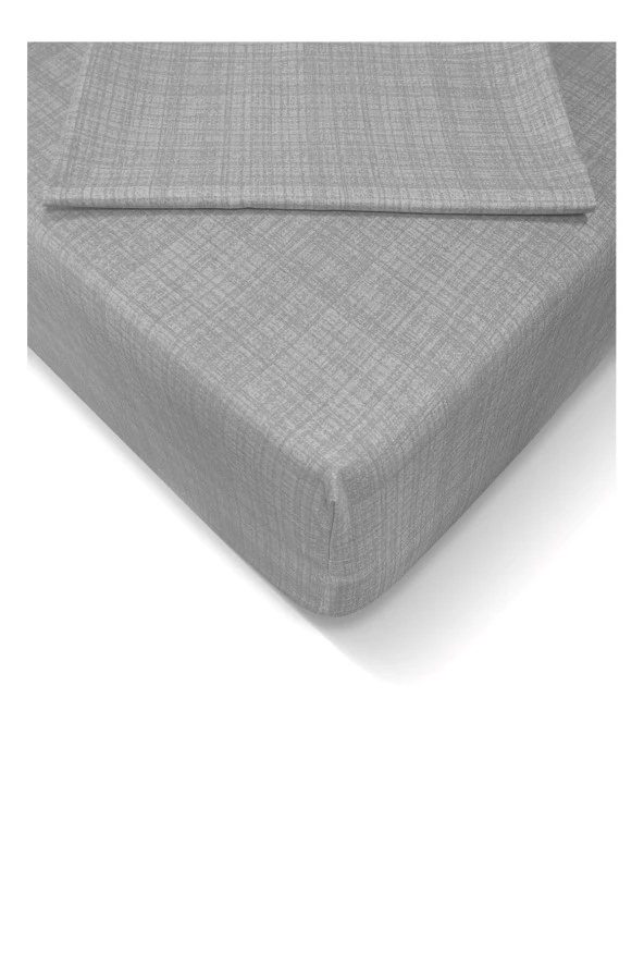 Lotusline Tek Kişilik 100x200 Lastikli Çarşaf Takımı - Gri - 2