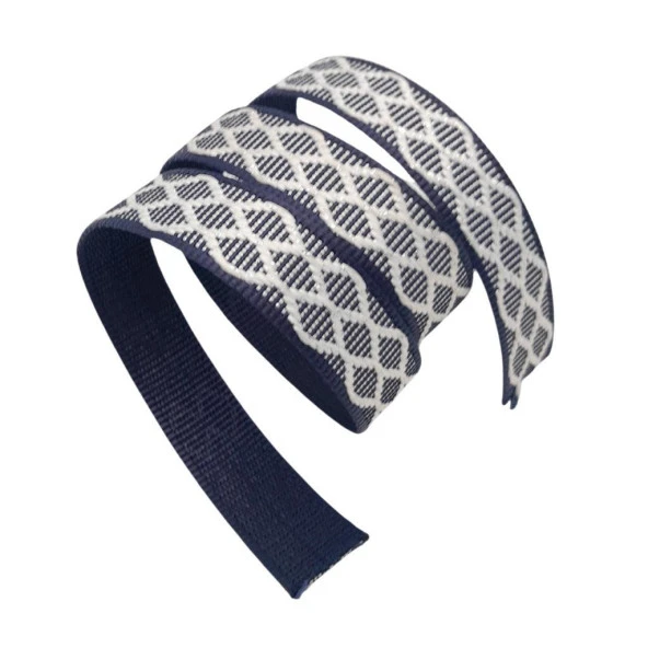 Angel Çanta Aksesuar 3 cm Polyester Kolon Lacivert Beyaz Simli 1 Metre - Resim 3