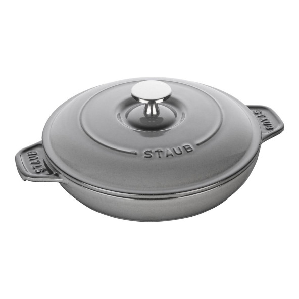 Staub La Cocotte Kapaklı Döküm Servis Tabağı, Gri 20 CM