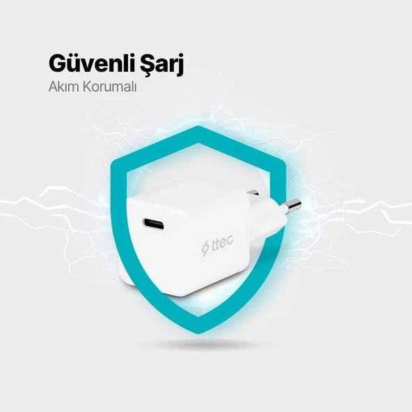 Ttec Süper Şarj Akım Korumalı PD/QC Pd Girişli 20W Şarj Başlığı İphone 15 Pro Max Şarj Başlığı Şarj - 9