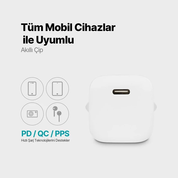 Ttec Süper Şarj Akım Korumalı PD/QC Pd Girişli 20W Şarj Başlığı İphone 15 Pro Max Şarj Başlığı - 7