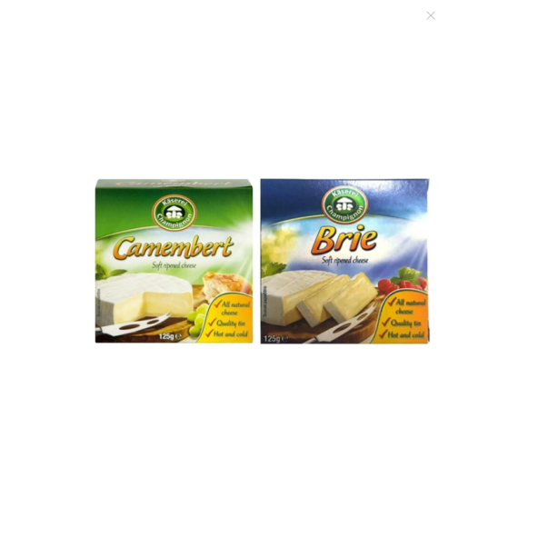 Kasarei ChampignonBrie Petit 125 Gr & Camembert 125 Gr - 2'li Set