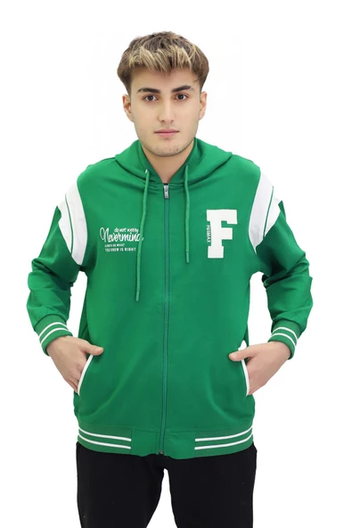 Kız Erkek Çocuk Unisex Kapüşonlu Kolej Ceket - 6