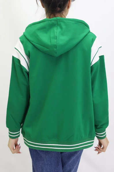 Kız Erkek Çocuk Unisex Kapüşonlu Kolej Ceket - 4