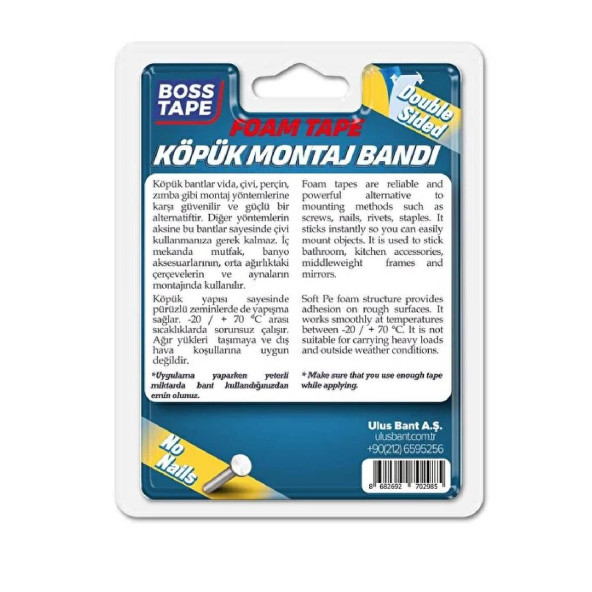 Bosstape Çift Köp.Solv.Mavi-Beyaz 19x2 MT 15KG - 3