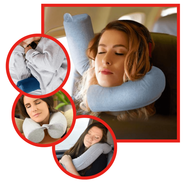 XPERMATE Fermuarlı Seyahat Yastığı Cırt Cırtlı Seyahat Boyun Yastığı Yolculuk Yastığı 110cm Bej - 5