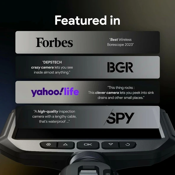 DEPSTECH İki Yönlü Işıklı Eklemli Endoskop Kamera - 1.5m Kablo - 6mm - 2