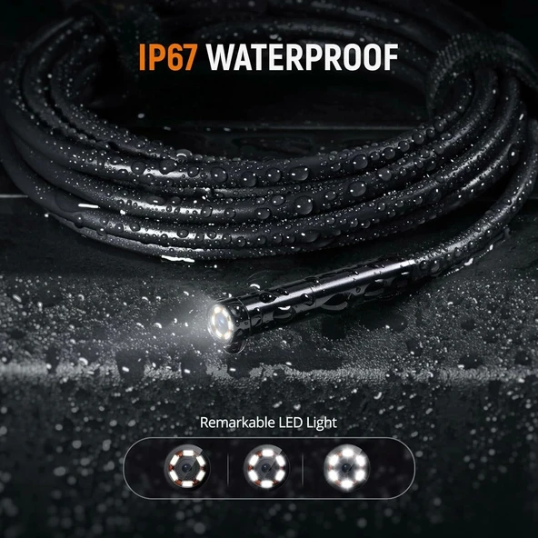 DEPSTECH Çift Lensli Endoskop Kamera, Işıklı, 1080P HD - 5m Kablo - 8mm - 4