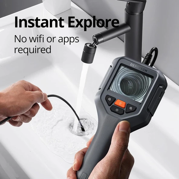 DEPSTECH Işıklı Endoskop Kamera, 1080P HD Muayene Kamerası 5m Kablo - 7.9mm - 3