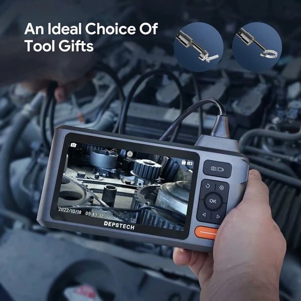 DEPSTECH 1080P Çift Lensli Endoskop Kamera, 5 Inc Ekran - 1.5m Kablo - 7.9mm - 2