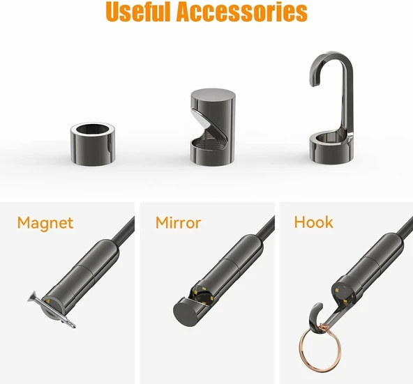 Teslong 3. Nesil 5MP Gözlem Kameralı USB Boroskop - 5m Kablo - 12.5mm - 4