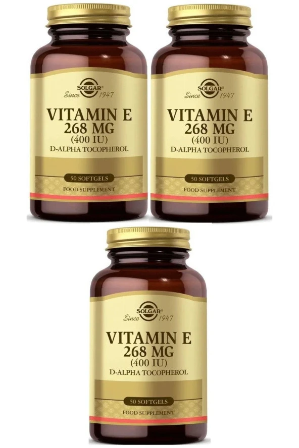 SOLGAR Vitamin E 268 mg 400 Iu 50 Kapsül 3 Adet