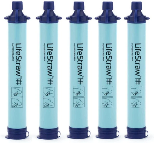 LifeStraw Kamp, Seyahat ve Acil Durum için Kişisel Su Filtresi (5li Paket)