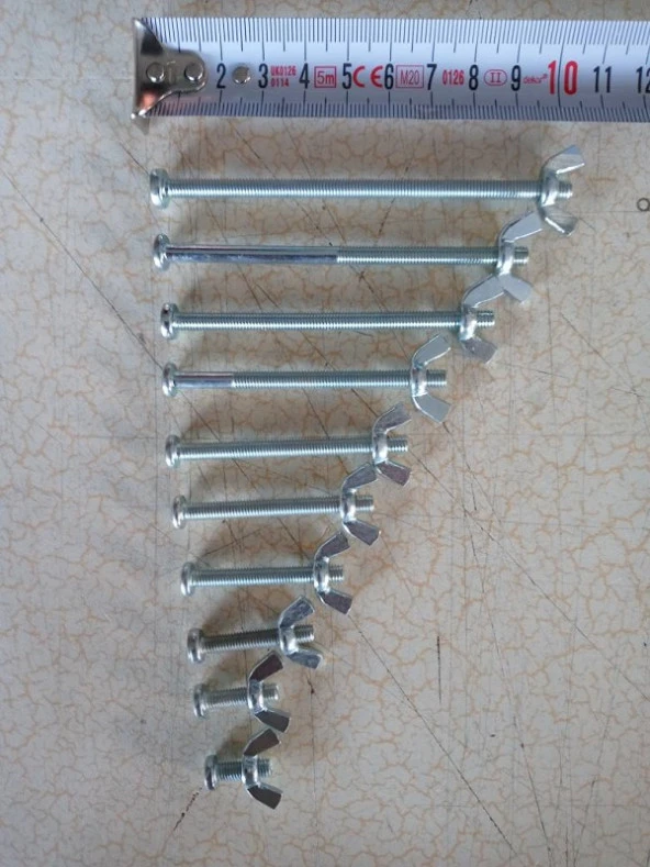 10 Adet Kelebek Somunlu M5x70 Civata