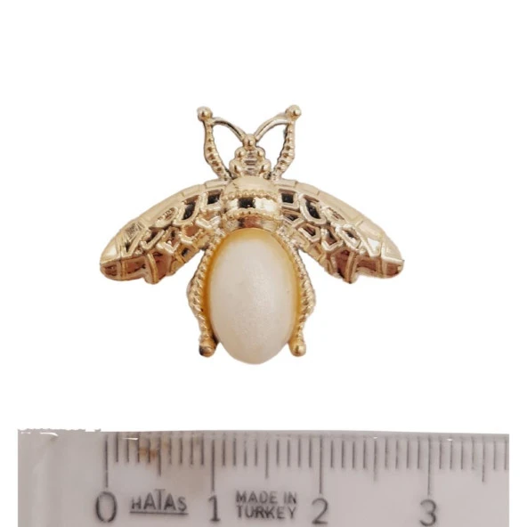 Angel Çanta Aksesuar Plastik Arılı Süs Light Gold Renk - 4