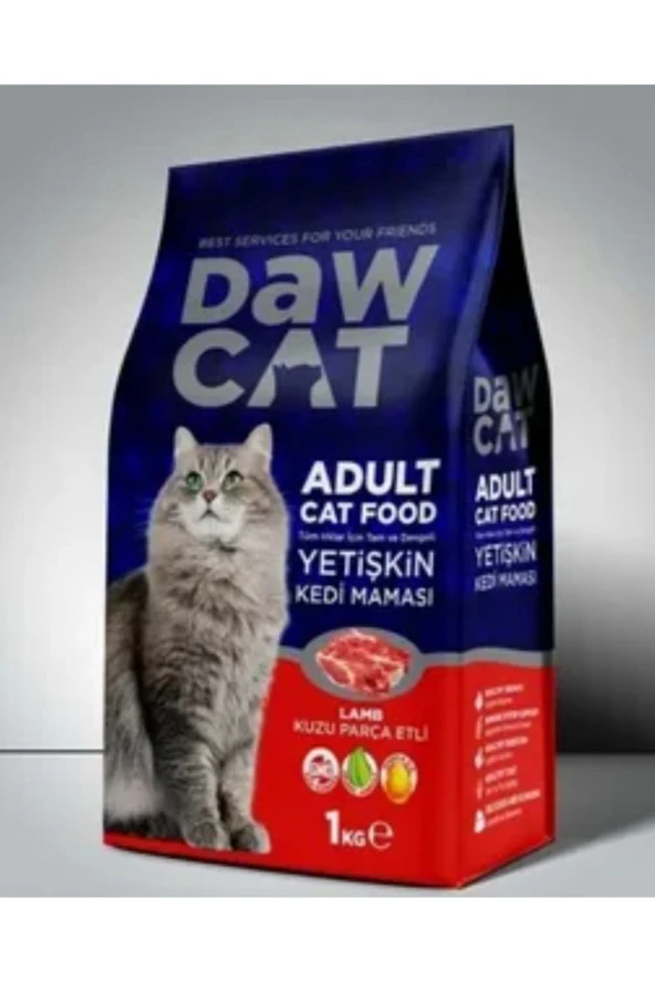 Daw Cat Kuzu Parça Etli Yetişkin Kedi Maması 1 kg