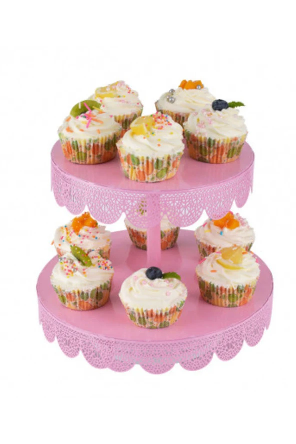 METAL CUPCAKE STAND 2 KATLI PEMBE