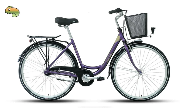 Carraro Tiffany 7.0 28"Jant 50 Cm 7 Vites Kontra Fren Şehir Bisikleti Yeşil Mor(Bukalemun) - Resim 2