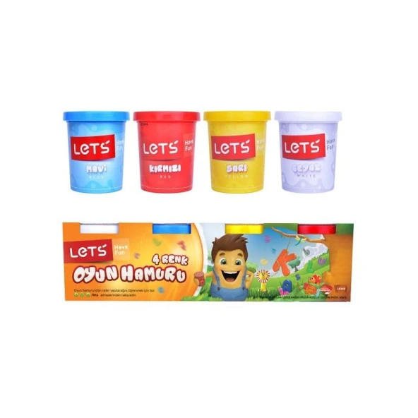 Lets Oyun Hamuru 224 Gram 4 Ana Renk Oyun Hamuru