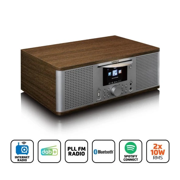 Lenco DIR-270 İnternet Radyo DAB FM Radyo CD Bluetooth Ahşap