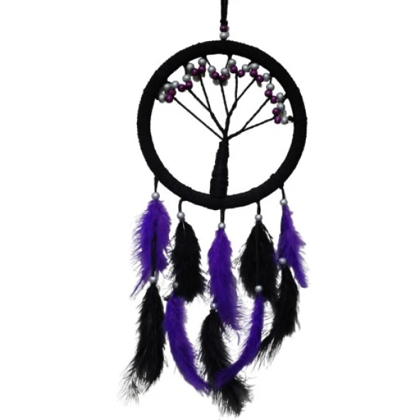 Mor İncili Hayat Ağacı Dream Catcher - 2