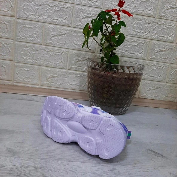 M.P One 3216 Mor Simli Cırtlı Hafif RAhat Kız Çocuk Spor Ayakkabı - Resim 5