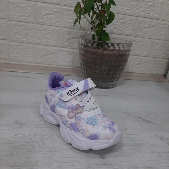M.P One 3216 Mor Simli Cırtlı Hafif RAhat Kız Çocuk Spor Ayakkabı - Resim 3
