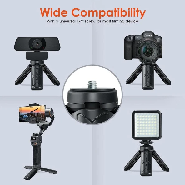 Hohem Mini Siyah X Tripod Pro4 Telefon ve Gimbal için - Resim 4