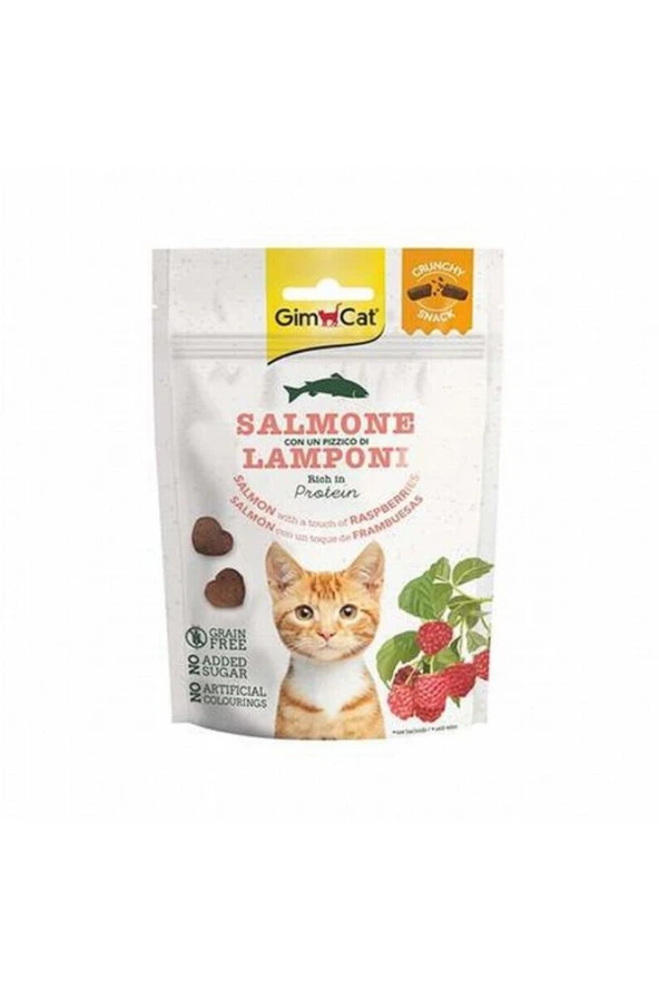 Gimcat Crunchy Snacks Salmon & Raspberry Tahılsız 50 gr Kedi Ödülü