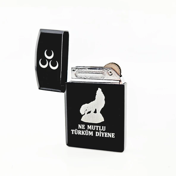 İsme Kişiye Özel Üç Hilal ve Bozkurt İşlemeli Çakmak Kalem Seti - Resim 5